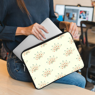 Blåa blommor, Röda blommor, Mönster i blommor Laptop Fodral