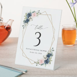 Blåa blommor, Rosa Flowers, Bordsnumren