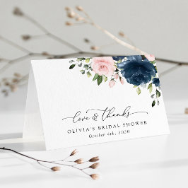 Blåa blommor, Rosa Flowers, Möhippa Tack Kort