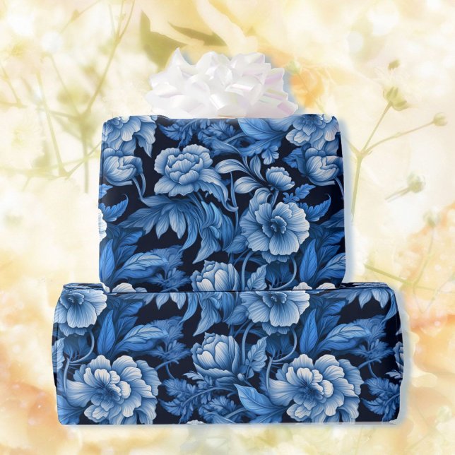 Blåa blommor Söt Giftwrap Presentpapper (Skapare uppladdad)