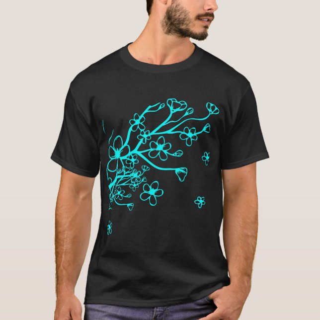 Blåa blommor t shirt (Framsida)