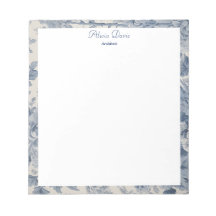 Blåa blommor Toile de Jouy ditt namn