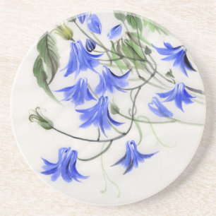 Blåa blommor underlägg sandsten