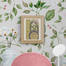 Blåa blommor Vintage Art nouveau Stil
