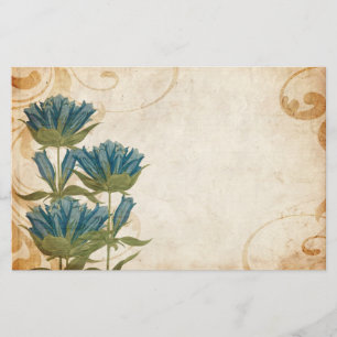 Blåa blommor Vintage bröllop Brevpapper