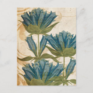 Blåa blommor Vintage bröllop Vykort