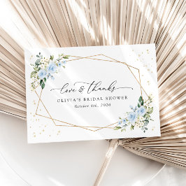 Blåa blommor, vita blommor, Boho, Möhippa Tack Kort