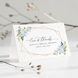 Blåa blommor, vita blommor, Boho, Möhippa Tack Kort