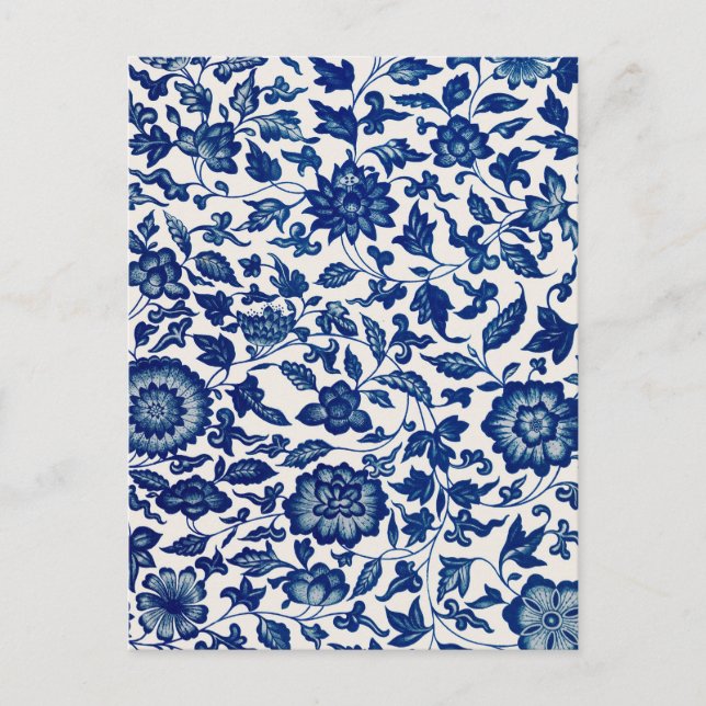 Blåa blommor vykort (Framsida)