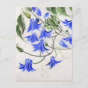 Blåa blommor vykort