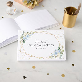 Blåa blommor, White Flowers, Greenery, Bröllop Gästböcker