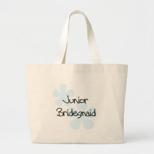 Blåa blommorjr.-brudtärna jumbo tygkasse