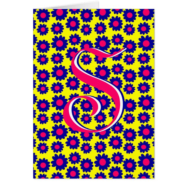 Blåa Daisy Hälsningskort (Framsidan)