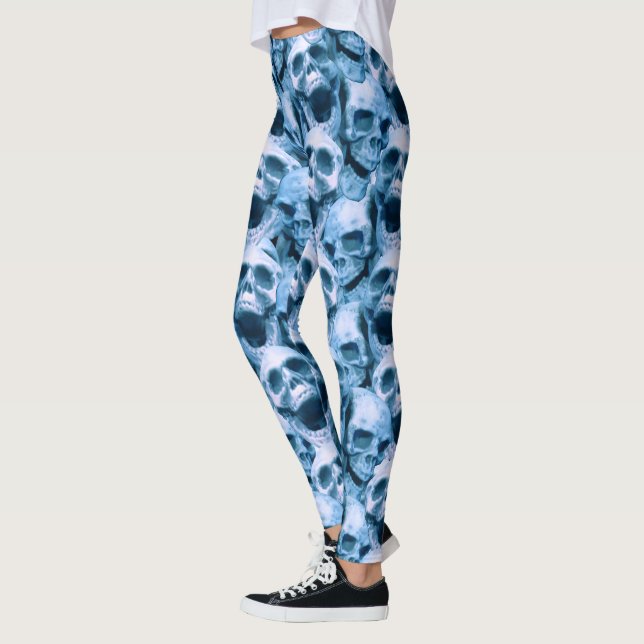 Blåa Döskallar Leggings (Vänster)