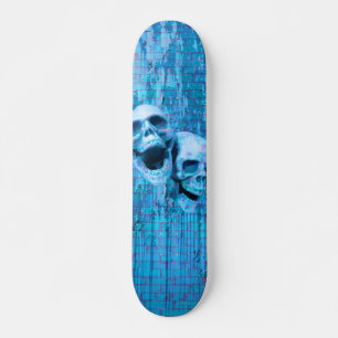 Blåa Döskallar spelas upp Skateboard Bräda 19,5 Cm