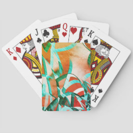 Blåa eller cyanstreak över den röda, röda orangen casinokort