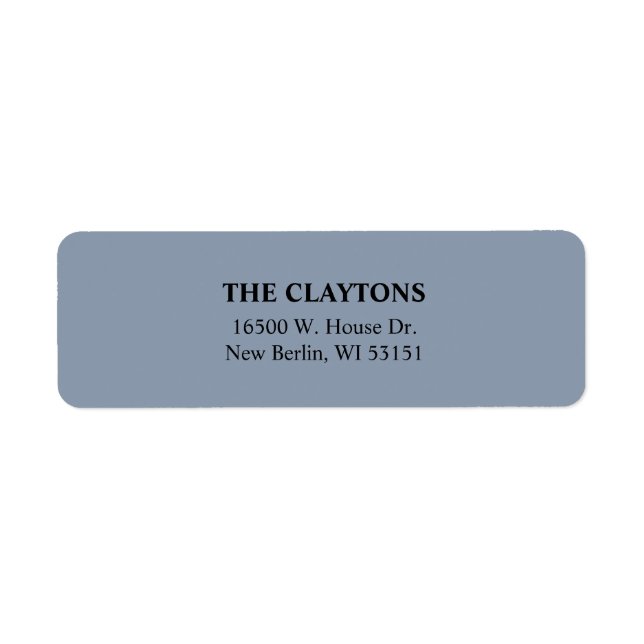 Blåa enkla Returetiketter Returadress Etikett (Framsidan)