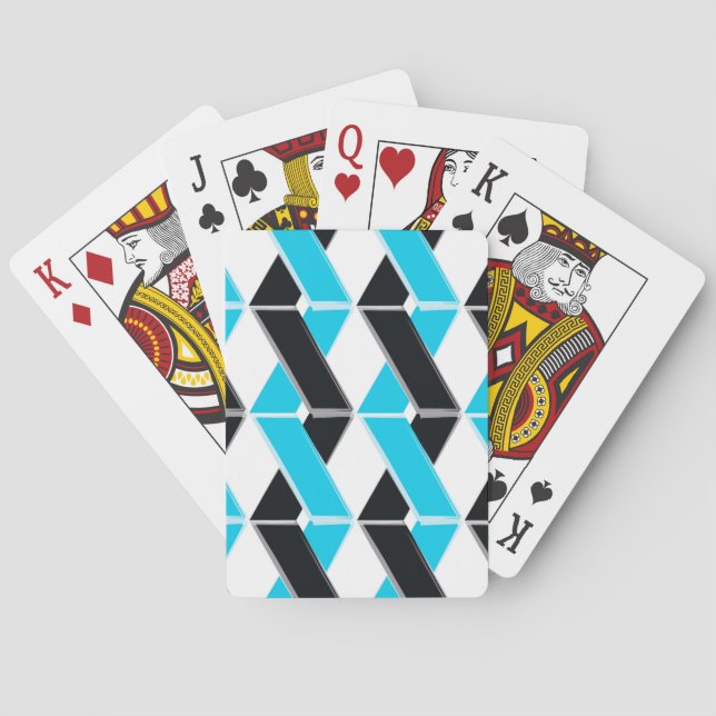 Blåa, feta, coola, trendigets formade geometriska  casinokort (Baksidan)