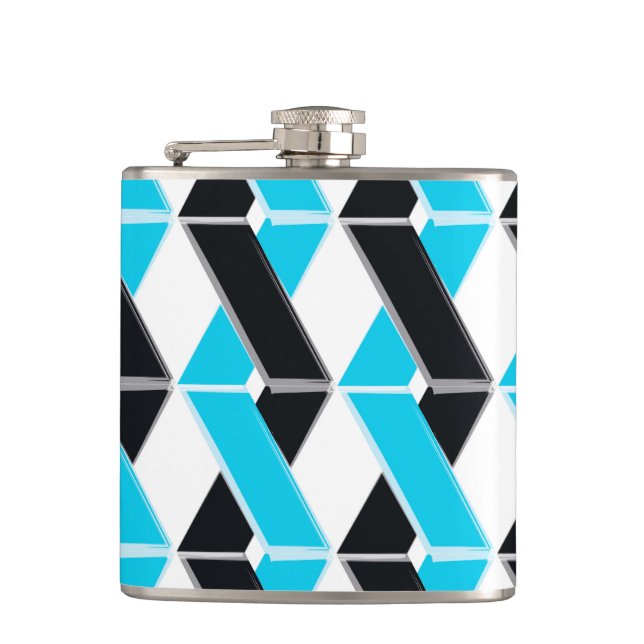 Blåa, feta, coola, trendigets formade geometriska  fickplunta (Framsidan)