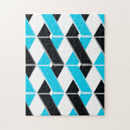 Blåa, feta, coola, trendigets formade geometriska pussel