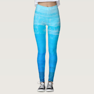 Blåa gradientränder bleknade leggings