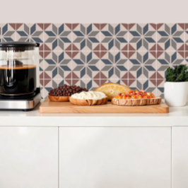 Blåa, grått- och jorddiamantplattor av färgad kakelplatta