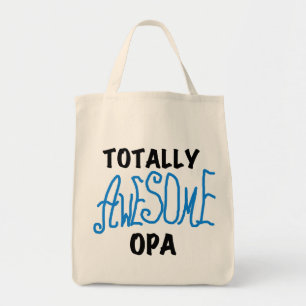Blåa, helt och hållet Fantastisk Opa T-shirts och Tygkasse