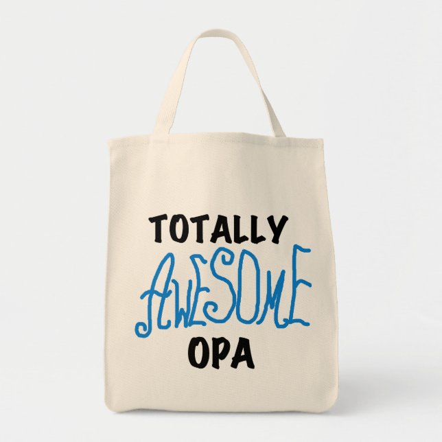 Blåa, helt och hållet Fantastisk Opa T-shirts och  Tygkasse (Framsidan)