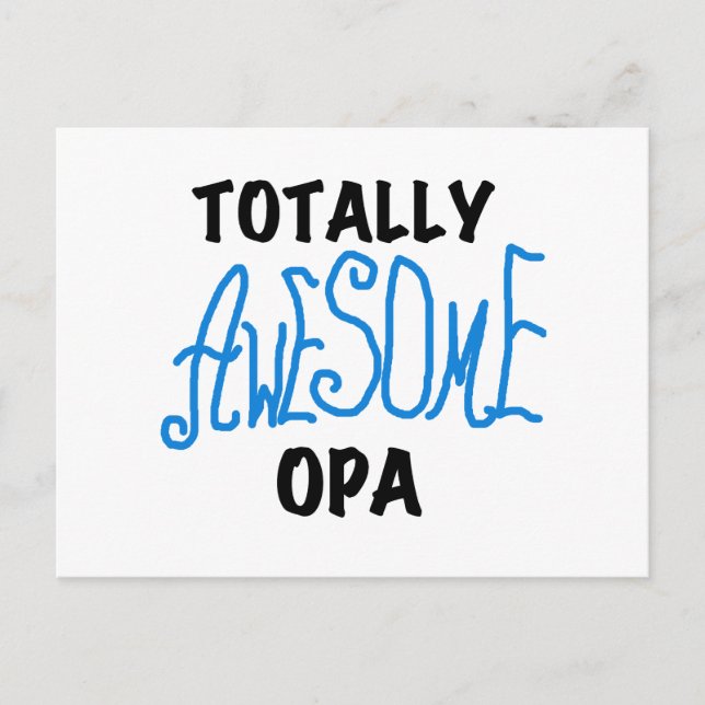 Blåa, helt och hållet Fantastisk Opa T-shirts och  Vykort (Framsida)