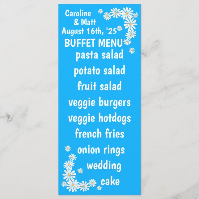 Blåa Himlar-Daisy 1960 Meny (Framsida)