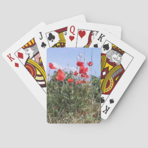 Blåa himlar och röda vallmor casinokort