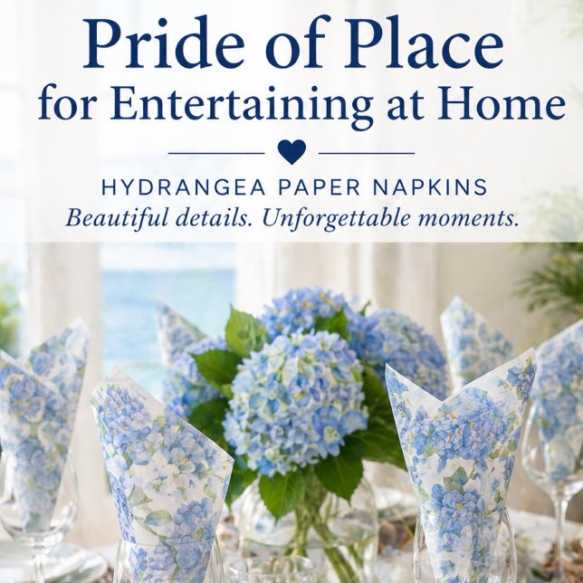 Blåa Hortensia Blommiga Lunchservetter Pappersservett (Effortless elegance for your table—hydrangea napkins styled to impress at every gathering)