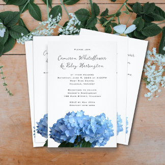 Blåa Hydrangea Flowers för budgetbröllop Flygblad