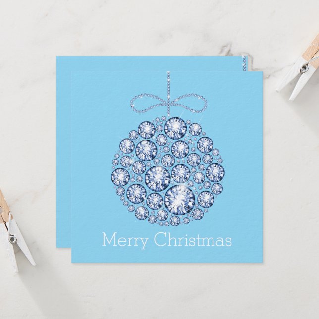 Blåa inbjudan till prydnadspartiet jul (Fram/Back In Situ)