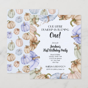 Blåa inbjudningar till Bumpkins Boy Birthday