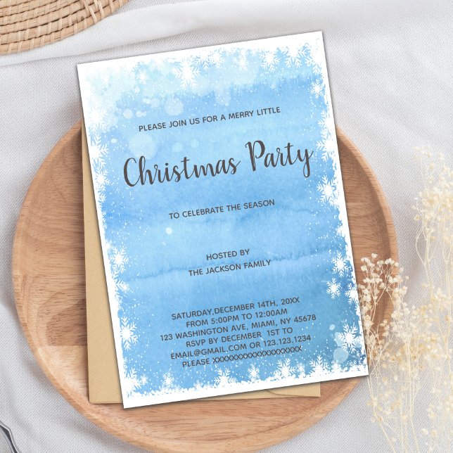 Blåa julinbjudan inbjudningar (Blue Christmas Invitations)