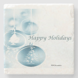 Blåa julprydnader stenunderlägg