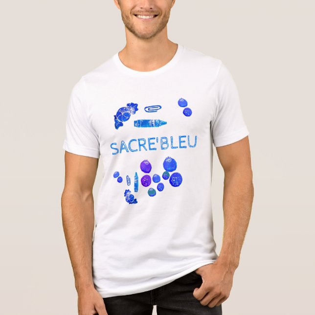 Blåa Konsttryck T Shirt (Framsida)