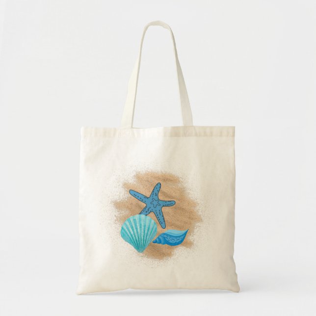 Blåa kontrollceller på Beach Tote Bag Tygkasse (Framsidan)
