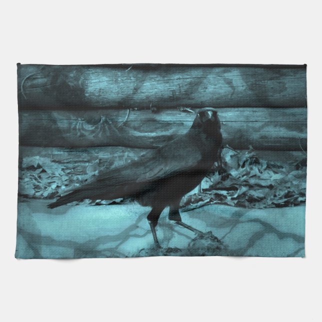 Blåa Kråkans skuggor Kökshandduk (Horisontell)