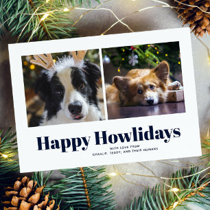 Blåa "Lycklig Howlidays" från Hundar-Helgdag-korte Julkort