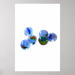 Blåa Minnen: Minimalistisk Glas Marble Konst Poster