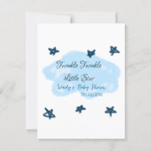 Blåa moln glimmar Gimmar Lilla Stjärna baby shower