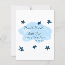 Blåa moln glimmar Gimmar Lilla Stjärna baby shower Vykort