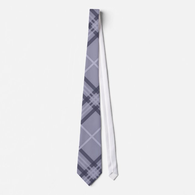 Blåa nyanser Tartan-rutig Slips (Framsida)