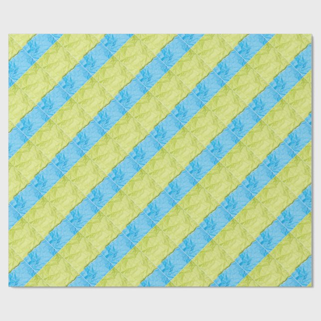blåa och gula paletter presentpapper (Platt)