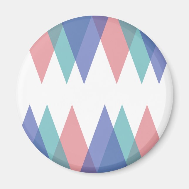 Blåa och korallrianglar magnet (Framsidan)