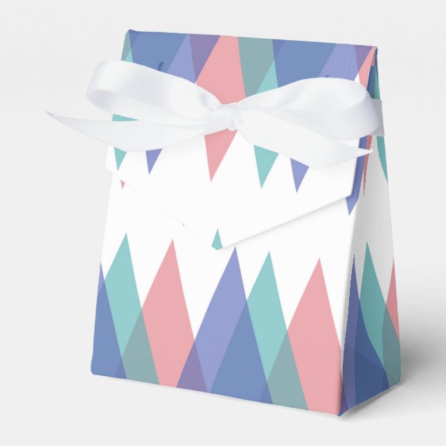 Blåa och korallrianglar presentaskar (Framsidan Sidan)