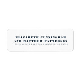 Blåa och moderna, minimalistiska Bröllop-Returadre Returadress Etikett
