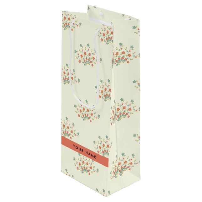 Blåa och röda blommor, röda, Ditt namn (Framsidan Vinklad)